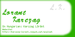 lorant karczag business card