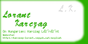 lorant karczag business card